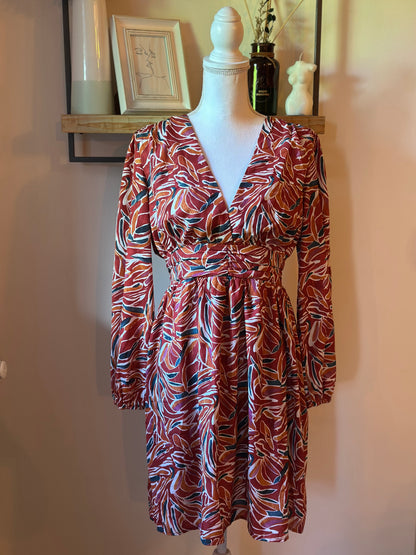 Robe imprimé feuillage T.40
