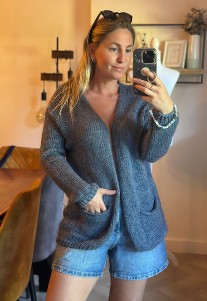 Gilet doux en maille mohair Made in Italy T.U