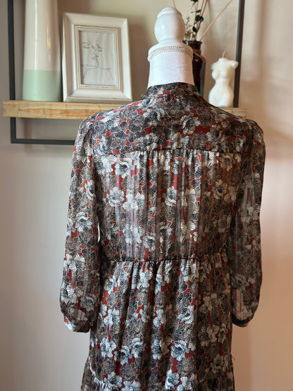 Robe longue fluide imprimé fleuri T.36
