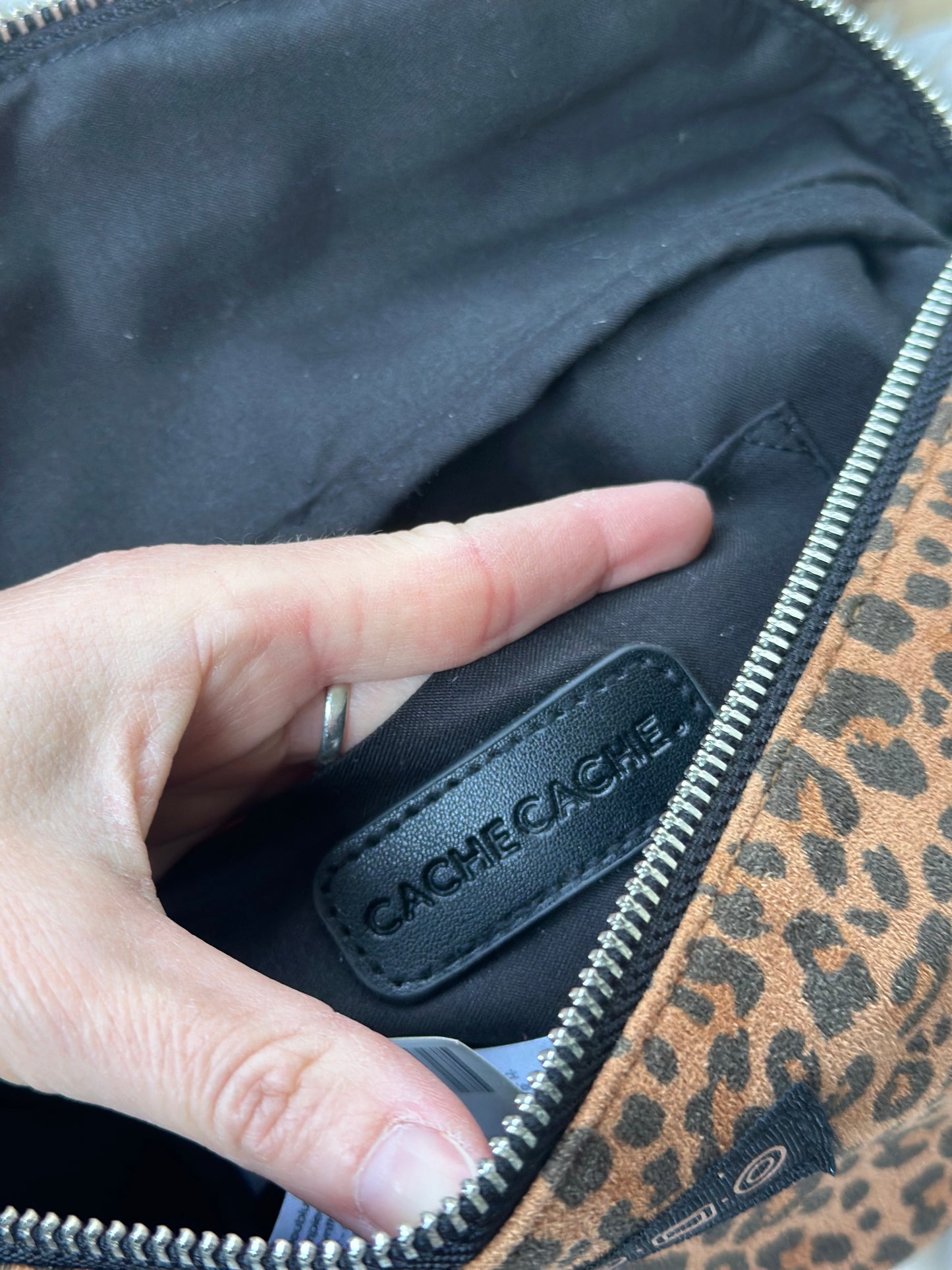 Sac banane imprimé léopard coton marron neuves