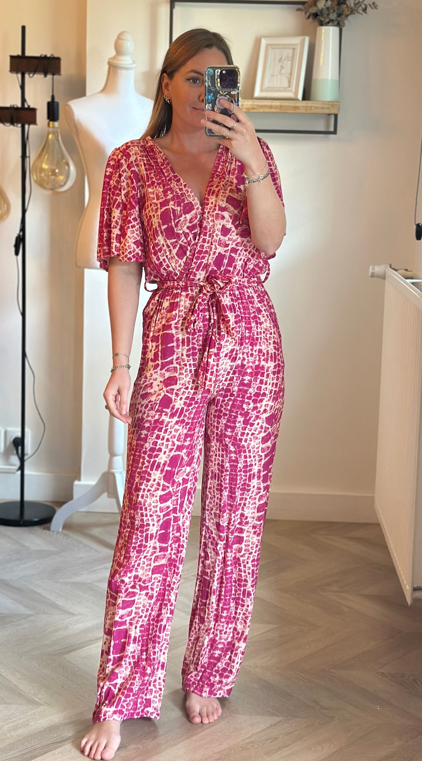 Combinaison imprimée tie and dye rose modèle Jude T.36