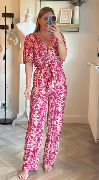 Combinaison imprimée tie and dye rose modèle Jude T.36