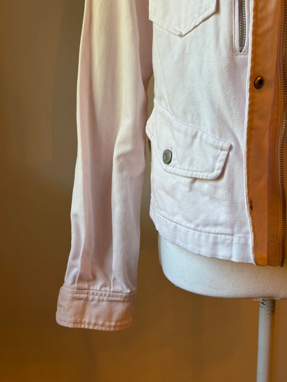 Veste saharienne en jean rose poudré IKKS T.36