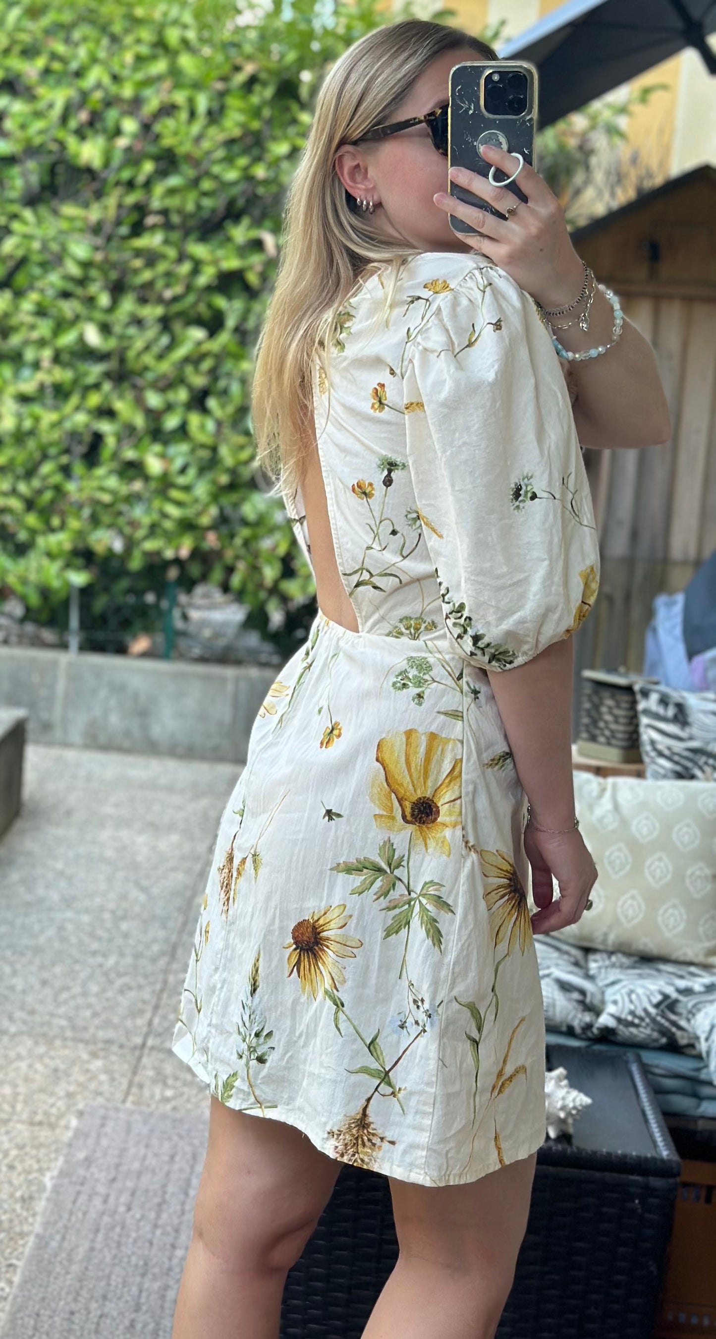 Robe en lin et coton imprimé fleuri T.36