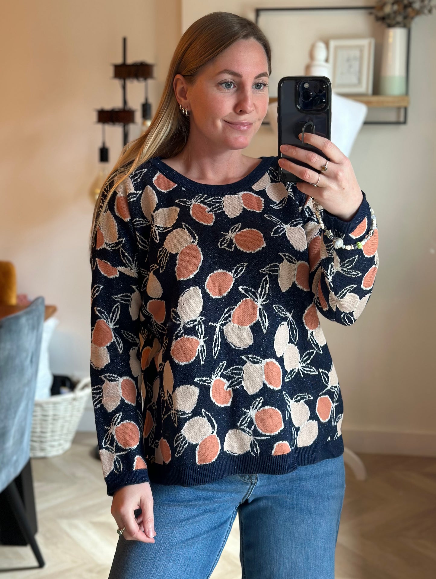 Pull imprimé fruits lurex modèle Berto T.38