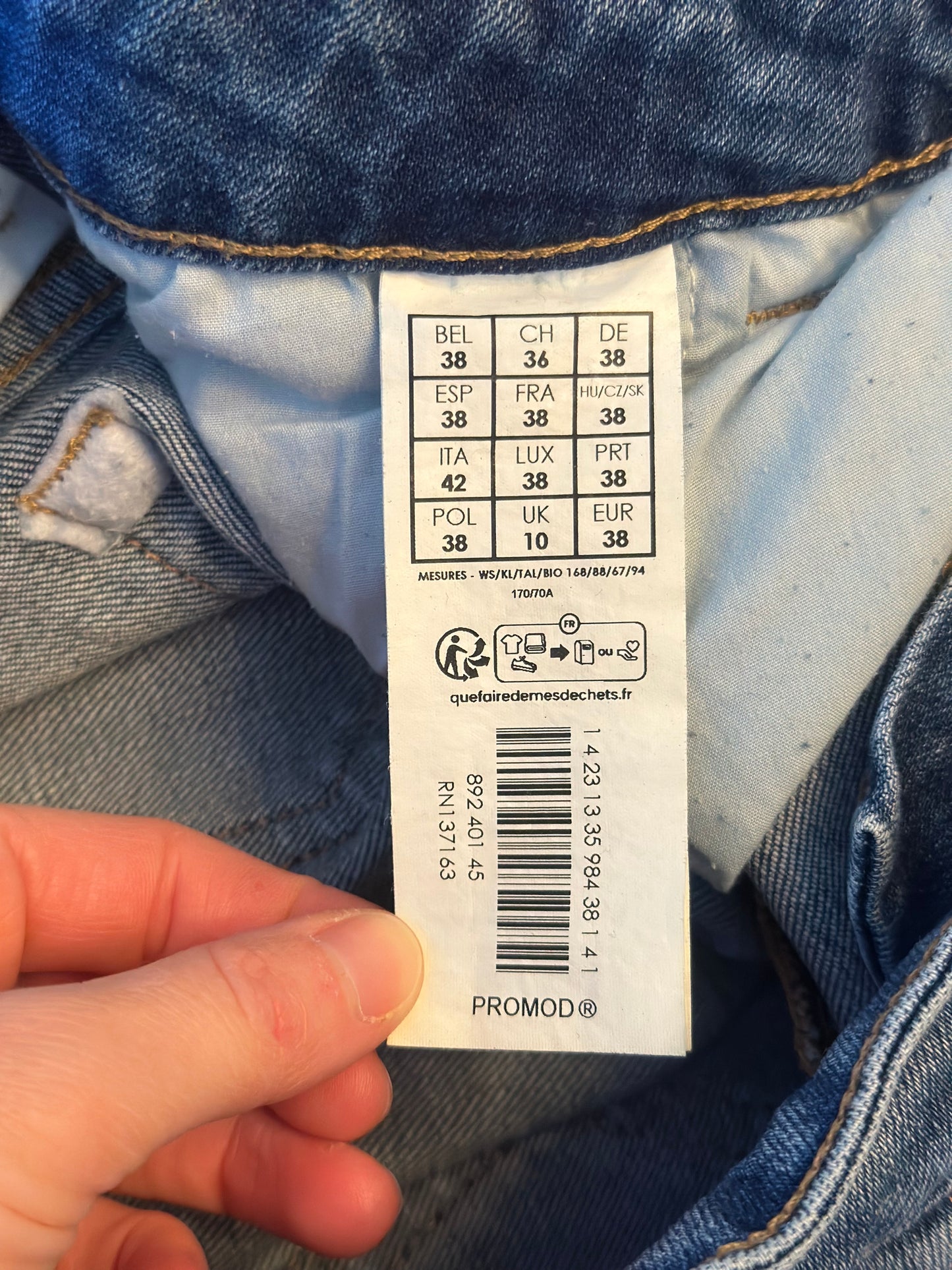 Jean flare denim bleu Eugène T.38