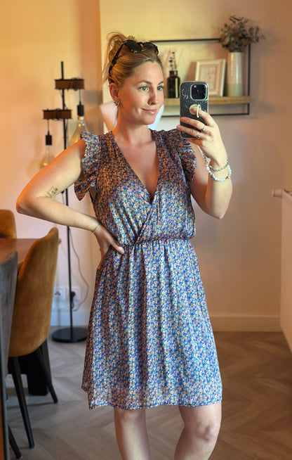 Robe imprimé fleuri bleu T.36