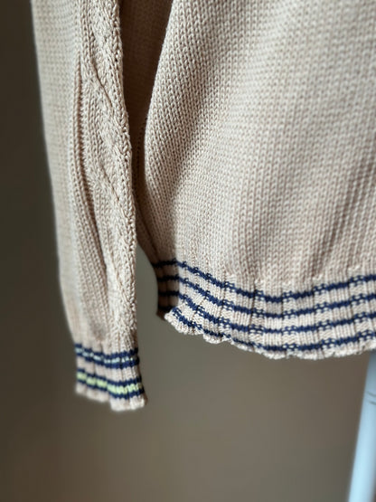 Pull maille torsadée beige T.40