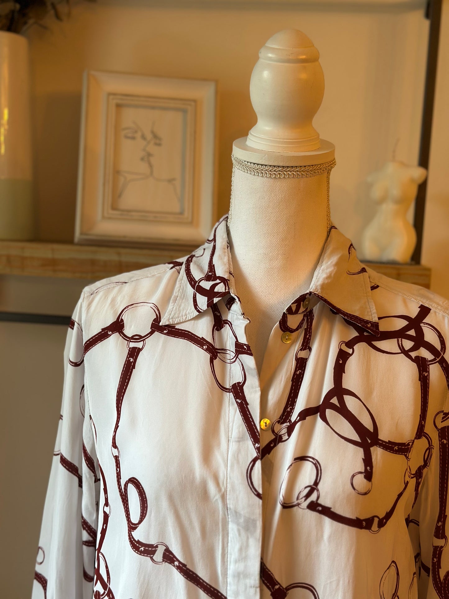 Blouse imprimé mors cheval en viscose T.40