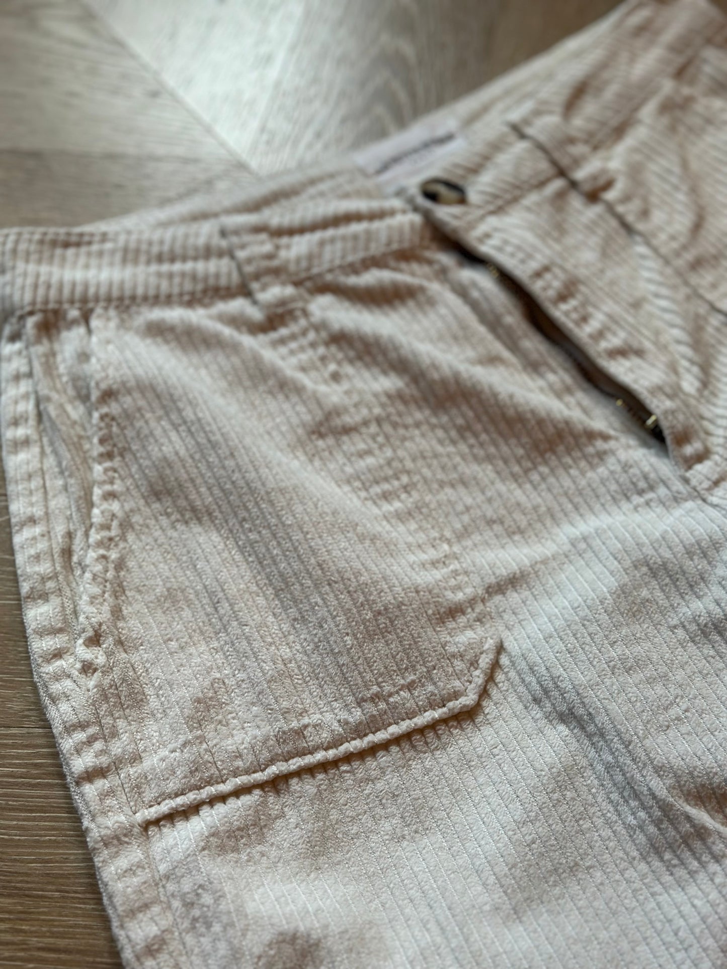 Pantalon velours côtelé écru T.38