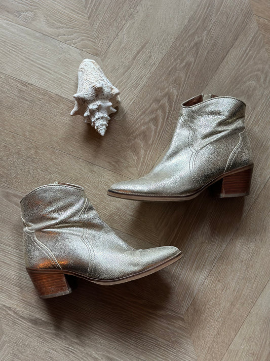 Bottines cuir doré – fabriquées au Portugal T.37