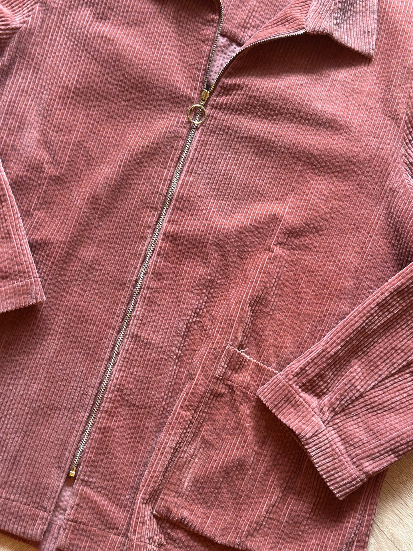 Veste en velours côtelé rose brique – Modèle Elodia – T3 (oversize)