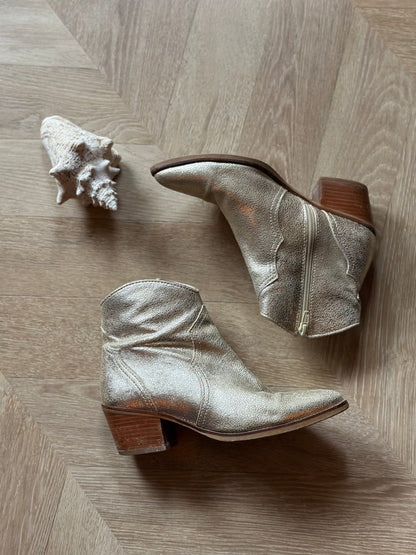 Bottines cuir doré – fabriquées au Portugal T.37