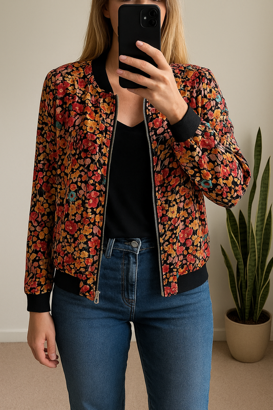Veste bomber imprimé fleuri T.38