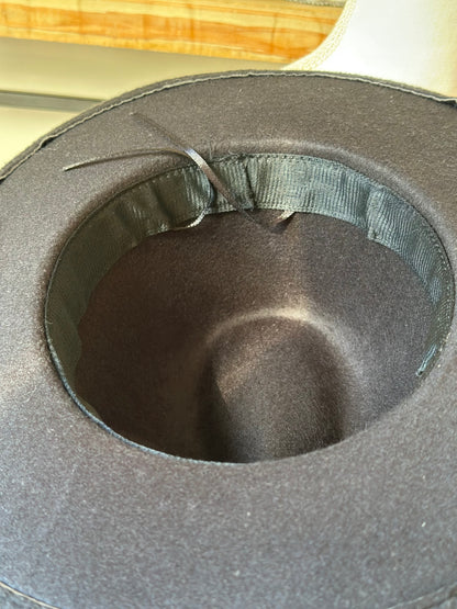 Chapeau en laine noir élégant femme taille 55/58 cm