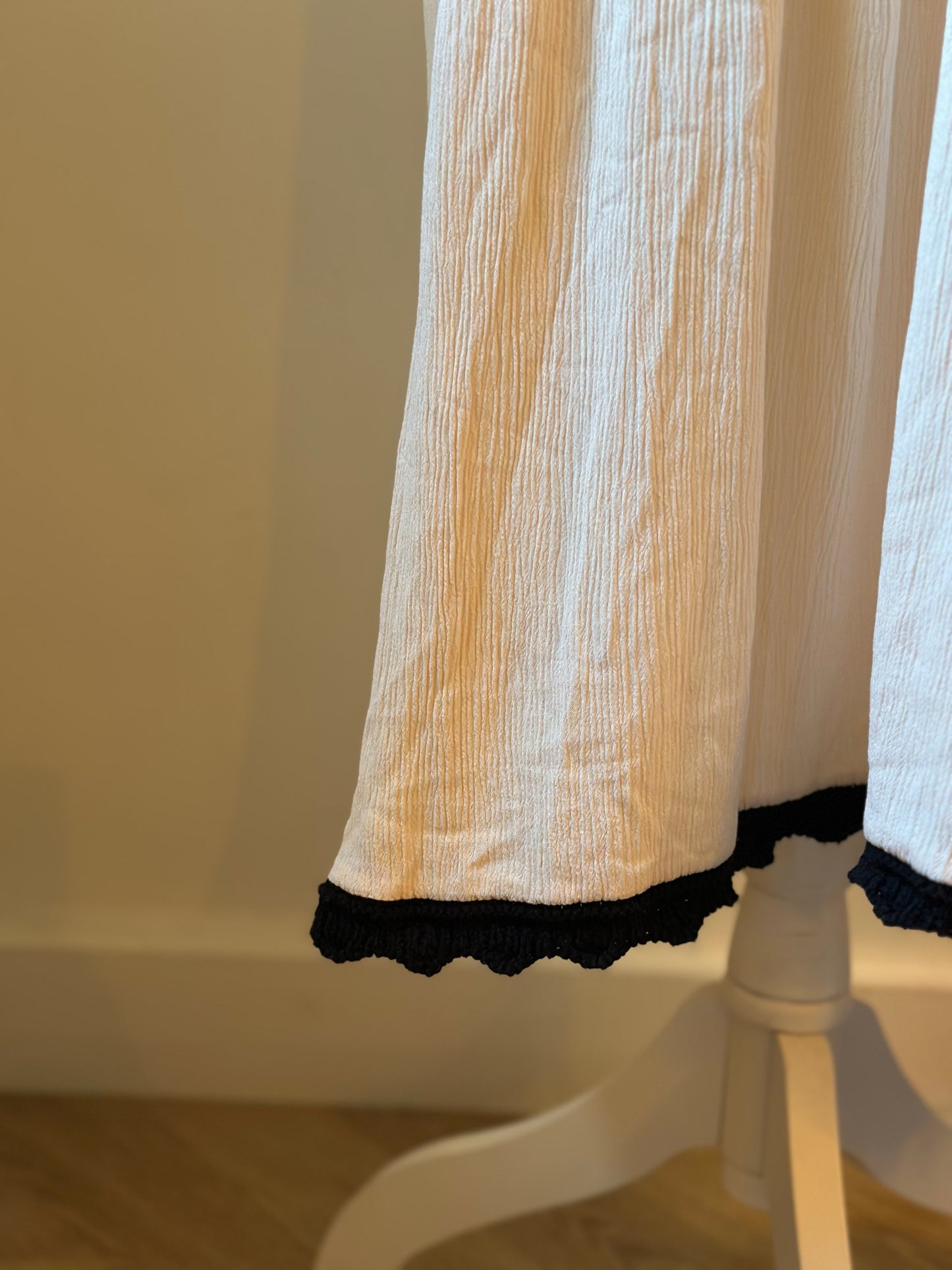 Robe longue fluide écrue détail crochet T.38