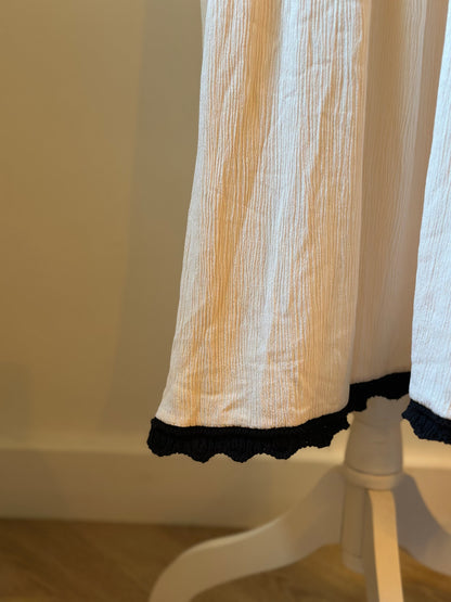 Robe longue fluide écrue détail crochet T.38