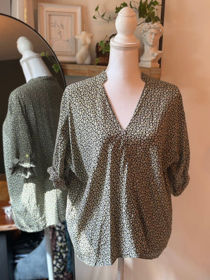Blouse imprimé fleuri en soie