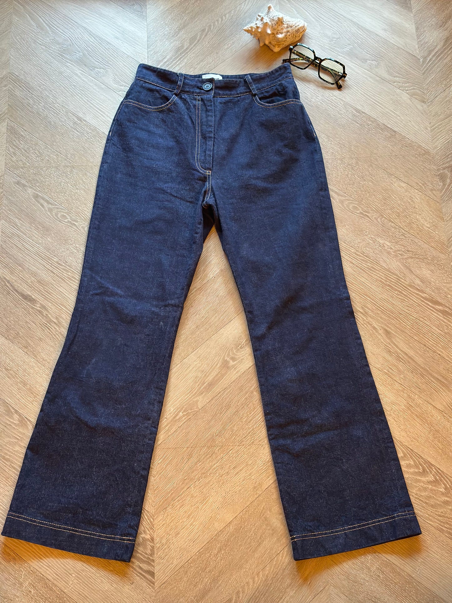 Jean flare denim brut Claudie Pierlot modèle Paolo Court T.36