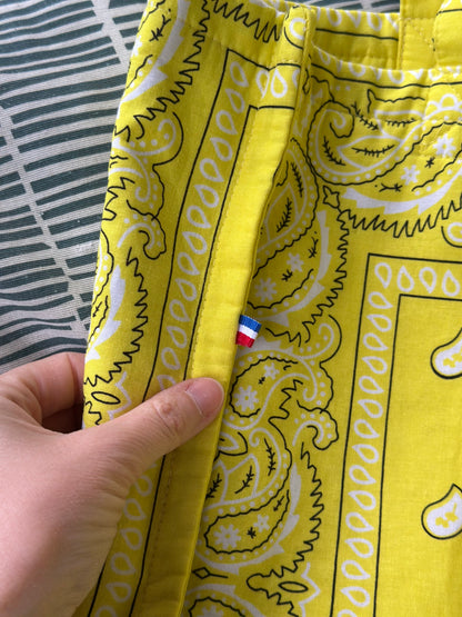 Sac cabas bandana jaune en coton matelassé Made in France 
 ￼