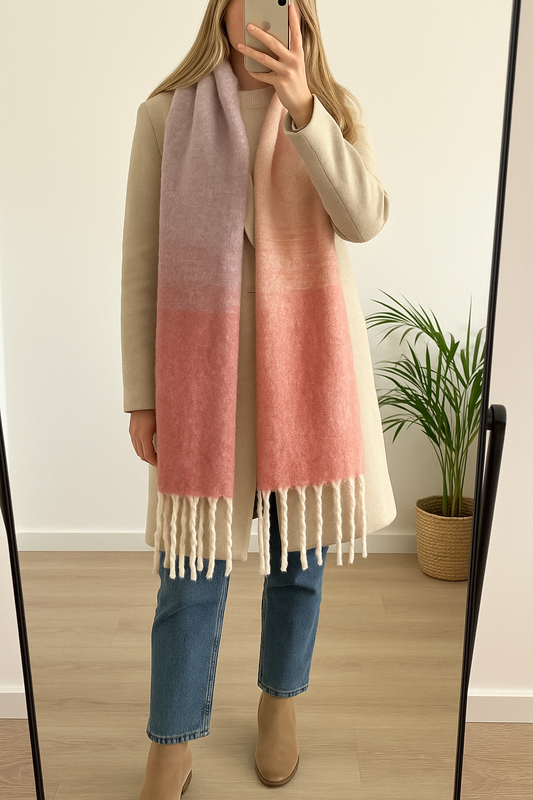 Écharpe dégradé rose et violet