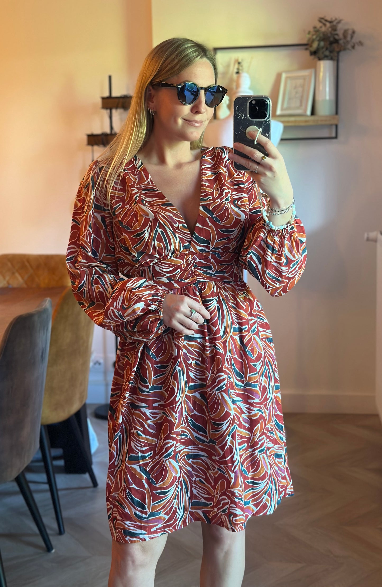 Robe imprimé feuillage T.40