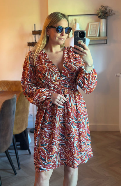 Robe imprimé feuillage T.40