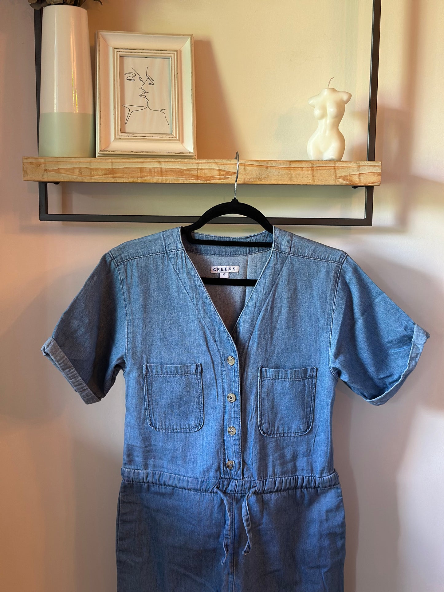 Combinaison denim bleu coton style casual chic T.34