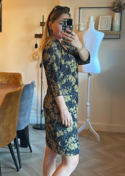 Robe imprimé insectes noir doré T.38
