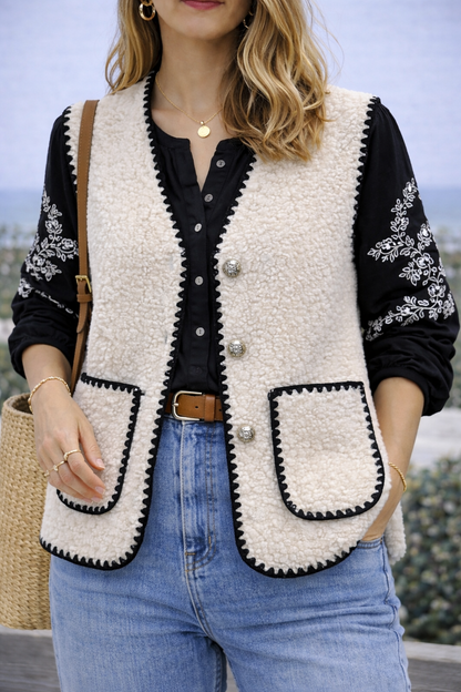 Gilet sans manches bouclette T.U - neuf