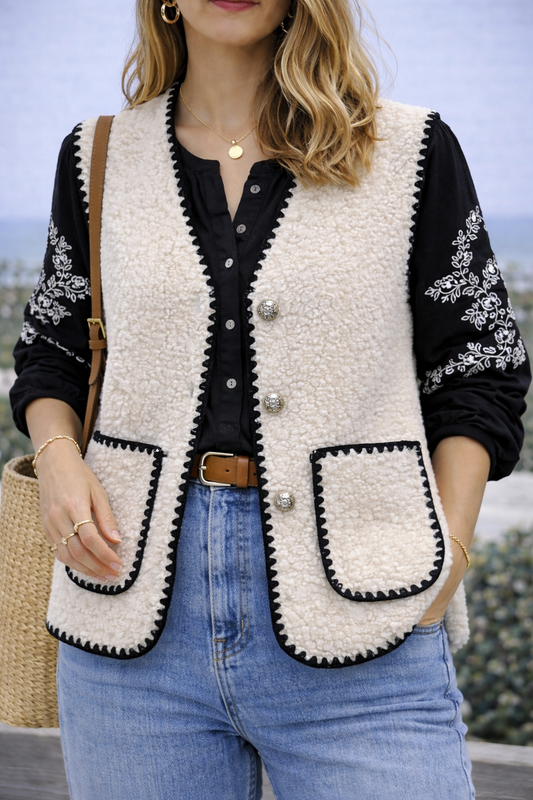 Gilet sans manches bouclette T.U - neuf