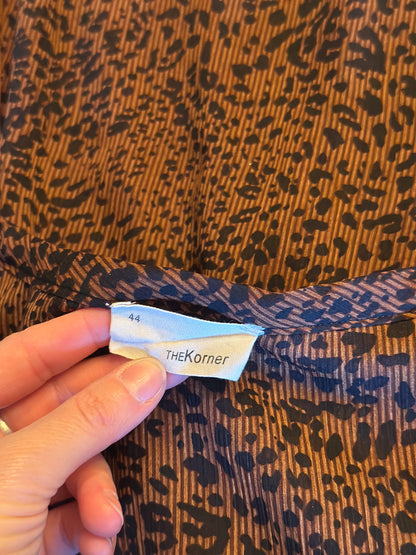 Blouse imprimée léopard fluide marron T.44