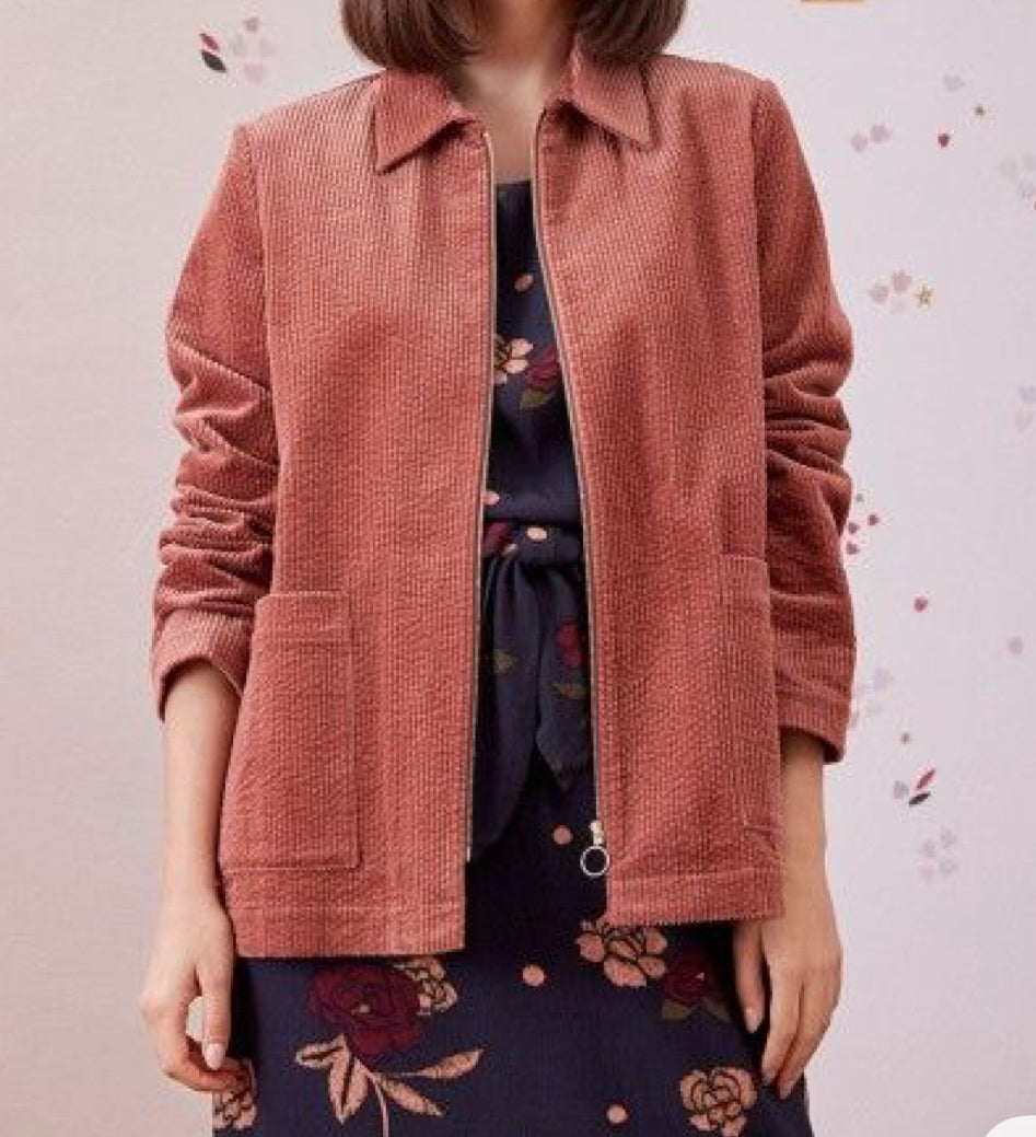 Veste en velours côtelé rose brique – Modèle Elodia – T3 (oversize)