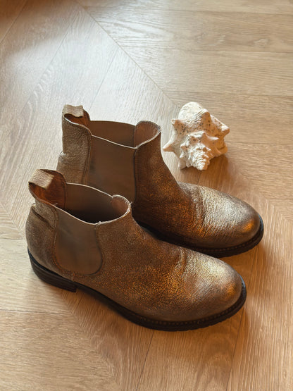 Bottines Chelsea cuir doré Made in Italy T37,5