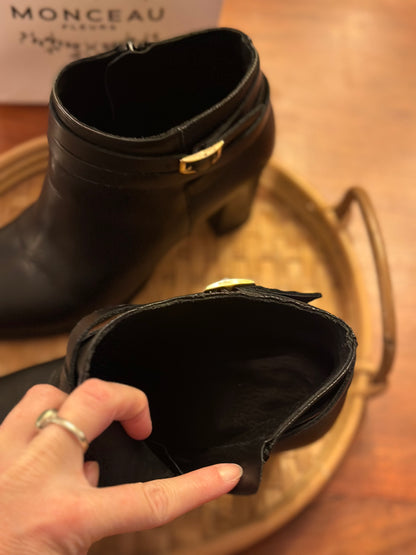 Bottines cuir noires P.38