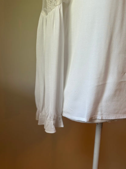 Blouse blanche dentelle T.36
