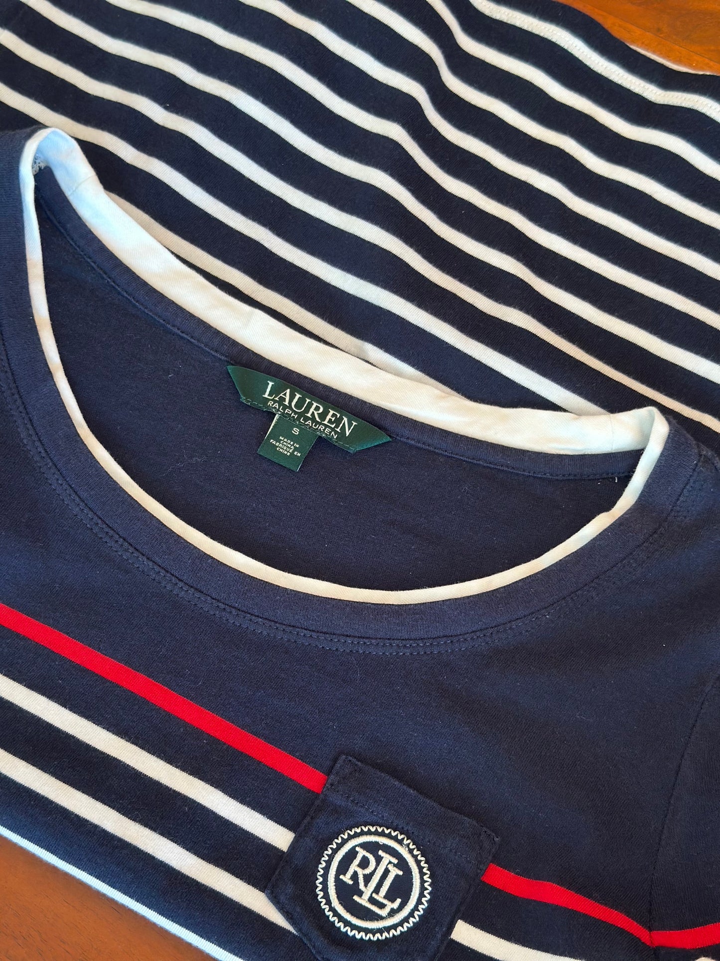 T-shirt marinière bleu marine et blanc T.36