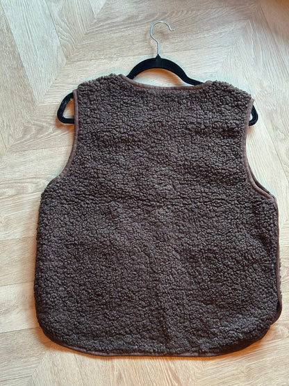 Gilet sans manches marron effet mouton neuf T.36