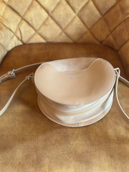 Sac trotteur rond Smooth Lune – cuir vachette naturel