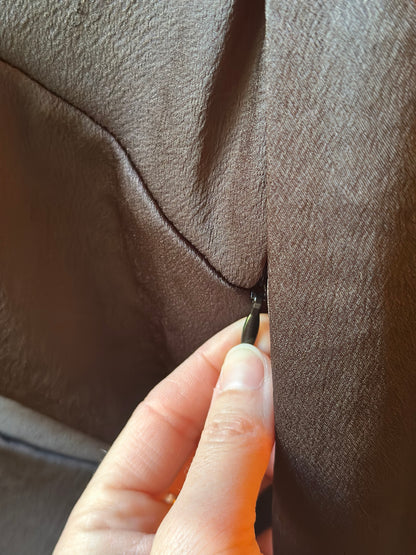 Robe blazer noire satinée T.38