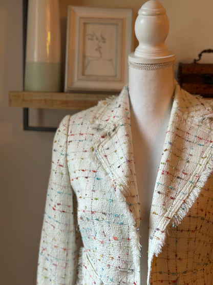 Blazer tweed écru multicolore T.34