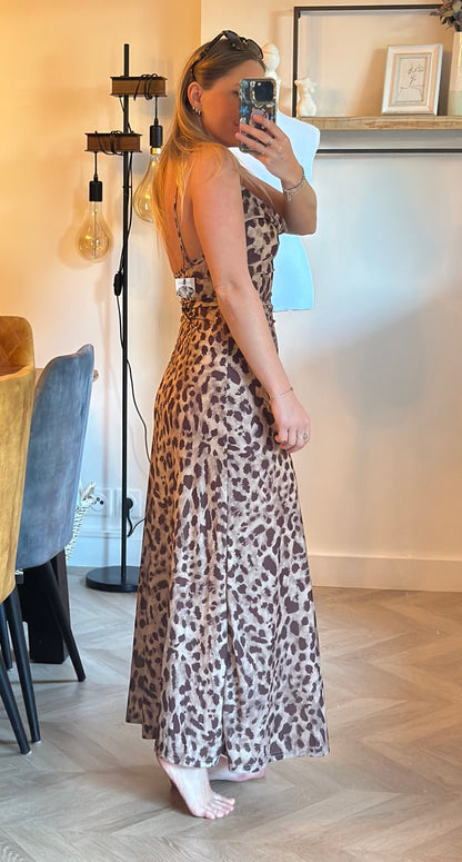 Robe longue léopard – neuve, T.36