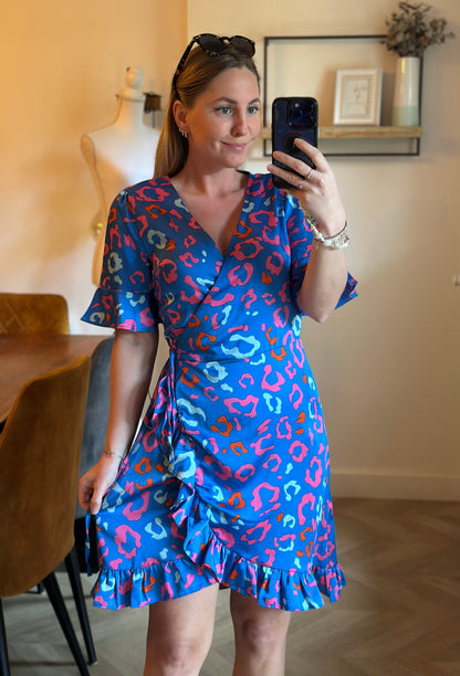 Robe portefeuille imprimé léopard coloré T.40