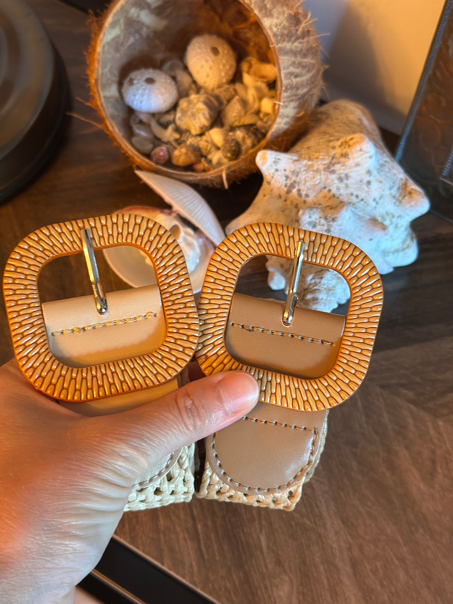 Ceinture bohème tressée – beige ou crème – neuve, ajustable