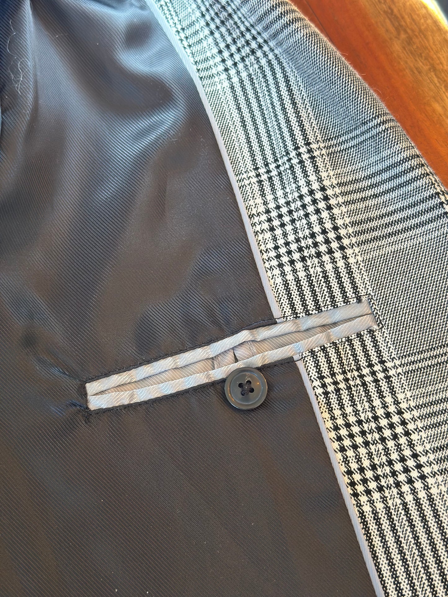 Blazer à carreaux gris T.34 oversize