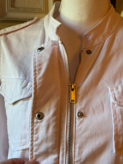Veste saharienne en jean rose poudré IKKS T.36