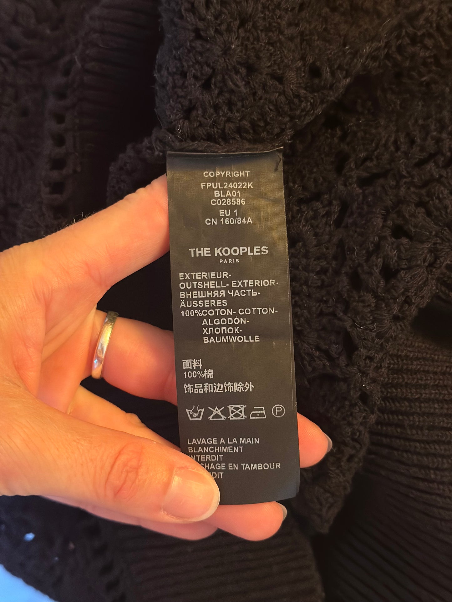 Cardigan sans manches au crochet noir T.34/36