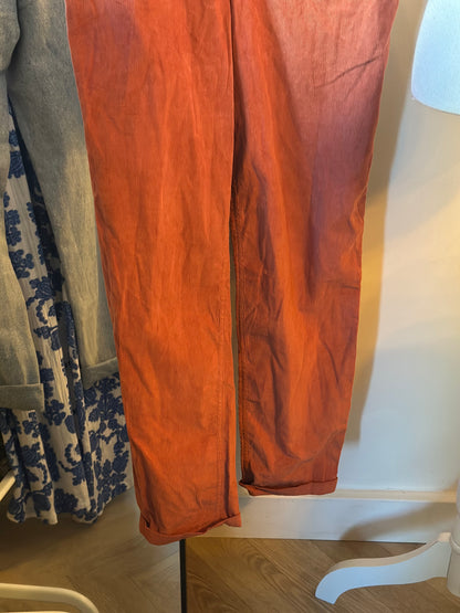 Combinaison pantalon en velours rose terracotta corail Neuf T.36
