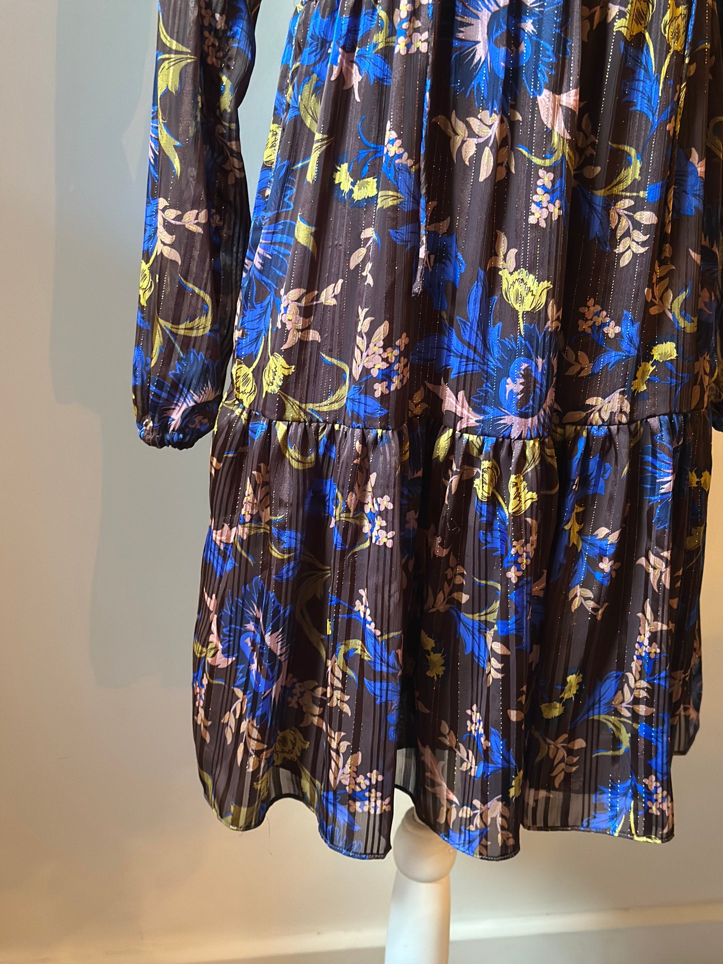 Robe fluide imprimé fleuri lurex T.36