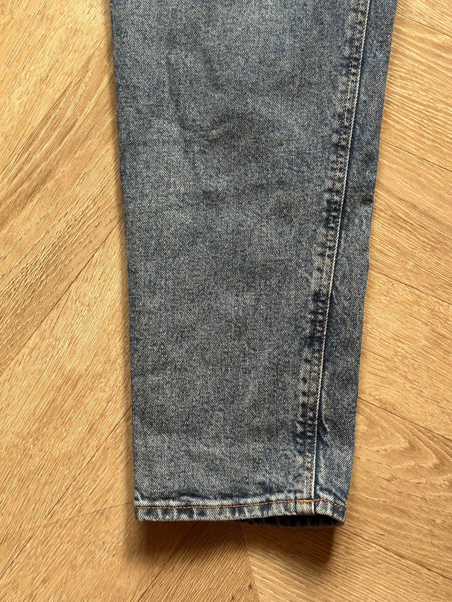 Jean mom droit en denim bleu délavé T.36